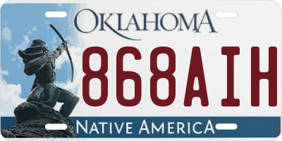 OK license plate 868AIH