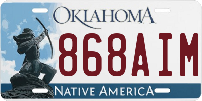 OK license plate 868AIM