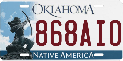 OK license plate 868AIO