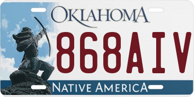 OK license plate 868AIV