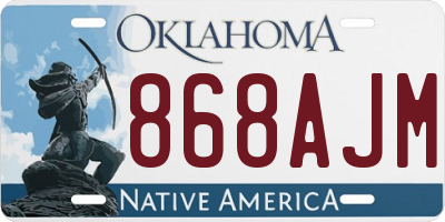 OK license plate 868AJM