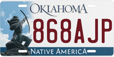 OK license plate 868AJP