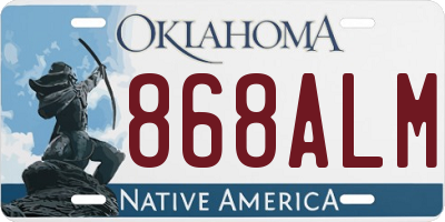 OK license plate 868ALM