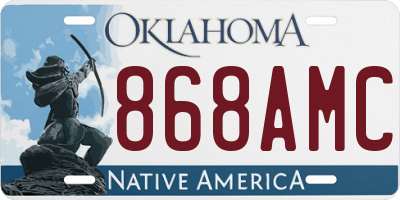 OK license plate 868AMC