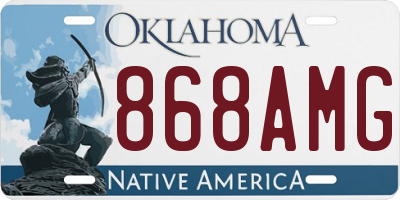 OK license plate 868AMG