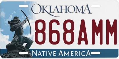OK license plate 868AMM