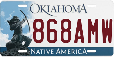 OK license plate 868AMW