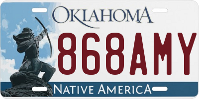 OK license plate 868AMY
