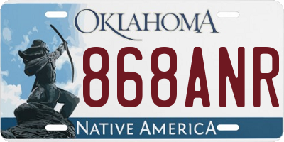 OK license plate 868ANR