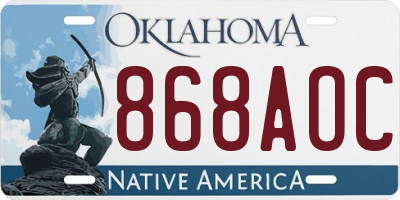 OK license plate 868AOC