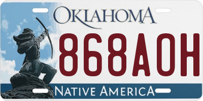 OK license plate 868AOH