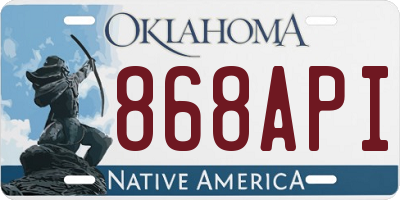 OK license plate 868API