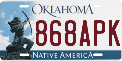 OK license plate 868APK
