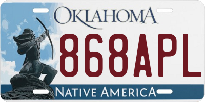 OK license plate 868APL