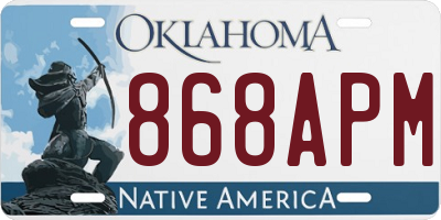 OK license plate 868APM