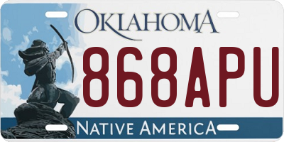 OK license plate 868APU