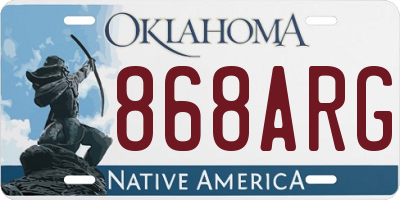 OK license plate 868ARG