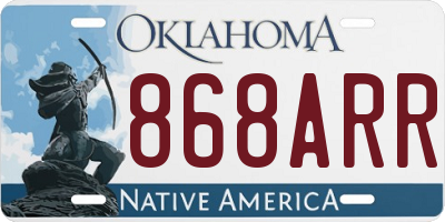 OK license plate 868ARR