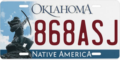 OK license plate 868ASJ