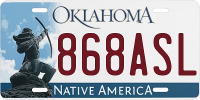 OK license plate 868ASL