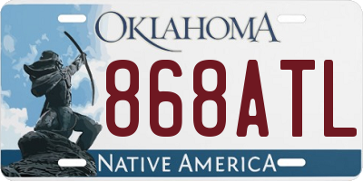 OK license plate 868ATL