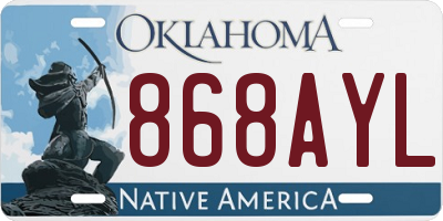 OK license plate 868AYL
