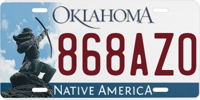 OK license plate 868AZO