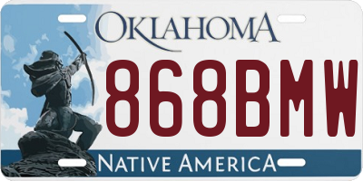 OK license plate 868BMW