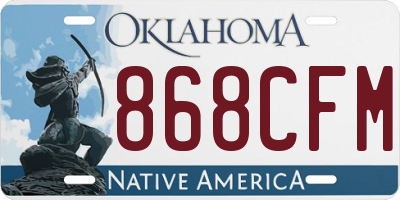 OK license plate 868CFM