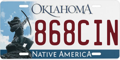 OK license plate 868CIN