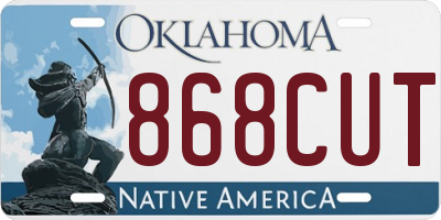 OK license plate 868CUT
