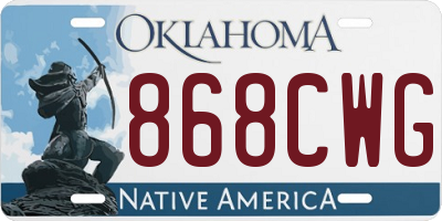 OK license plate 868CWG
