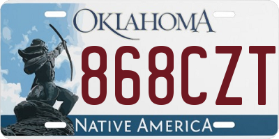 OK license plate 868CZT