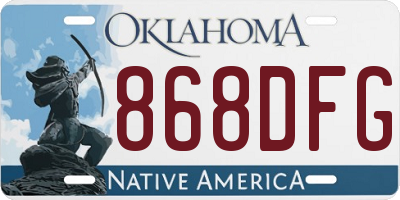 OK license plate 868DFG