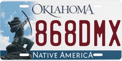 OK license plate 868DMX