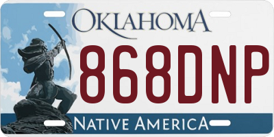 OK license plate 868DNP