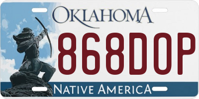 OK license plate 868DOP