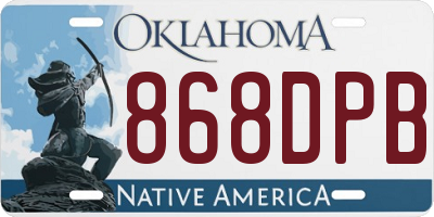 OK license plate 868DPB