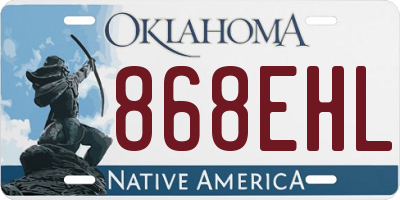 OK license plate 868EHL