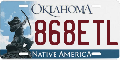 OK license plate 868ETL