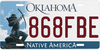 OK license plate 868FBE