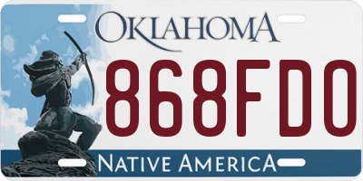 OK license plate 868FDO
