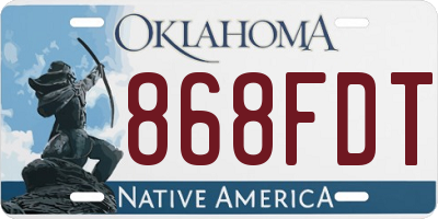 OK license plate 868FDT