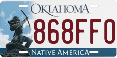 OK license plate 868FFO
