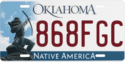OK license plate 868FGC