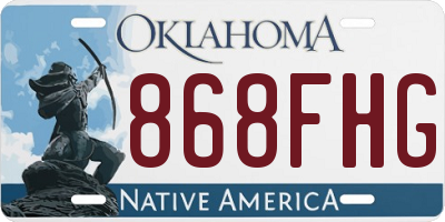 OK license plate 868FHG