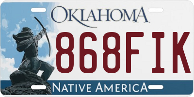 OK license plate 868FIK