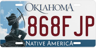 OK license plate 868FJP