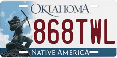 OK license plate 868TWL