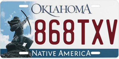 OK license plate 868TXV